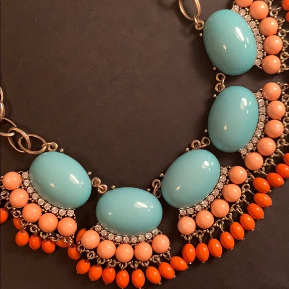 J. Crew Statement Necklace - Turquoise and Corals - Picture 3 of 5